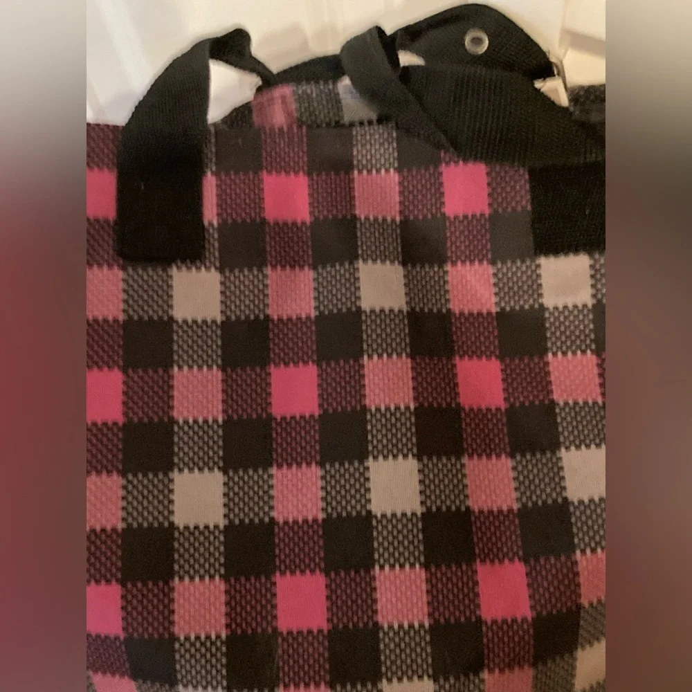 Plaid Tote Bag - Pink and Black